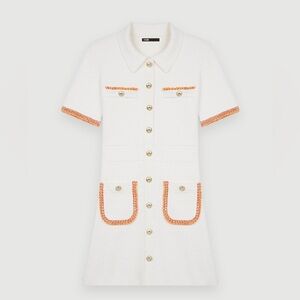 Maje knit dress with contrasting trim size 36